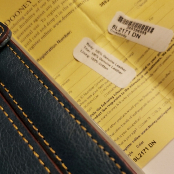 Dooney & Bourke Leather Crossbody Bag Denium - Picture 3 of 9